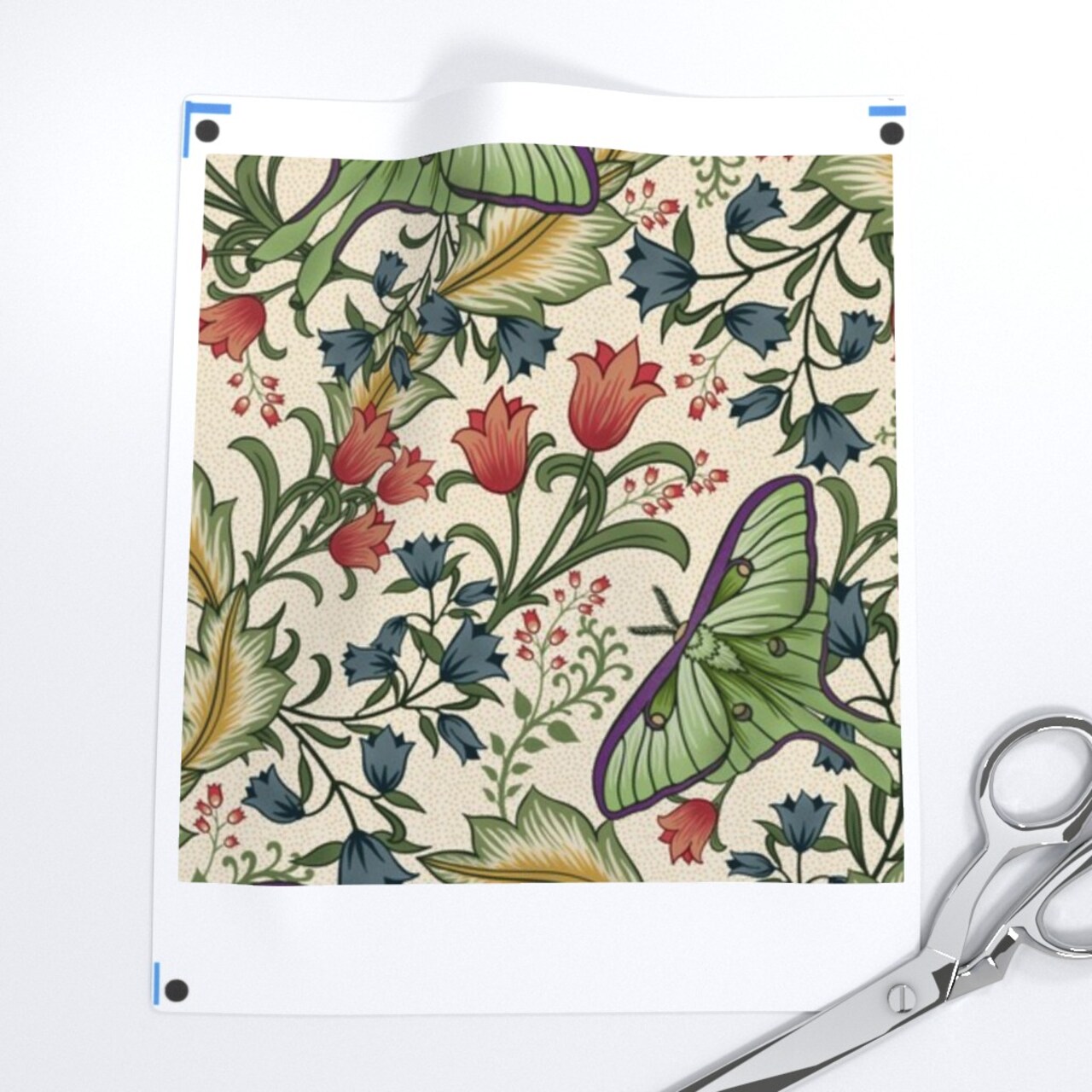 Victorian Luna Moth Arts And Crafts Pollinators Art Nouveau Entomology Lepidoptera Custom Pre-pasted Wallpaper by Spoonflower Pre-Pasted Wallpaper 2FT Wide